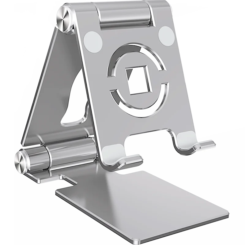 360 Foldable Mobile Phone Holder 360 Degree Rotating Hollowed Tablet Riser Anti Slip Tablet Holder Height Adjustable