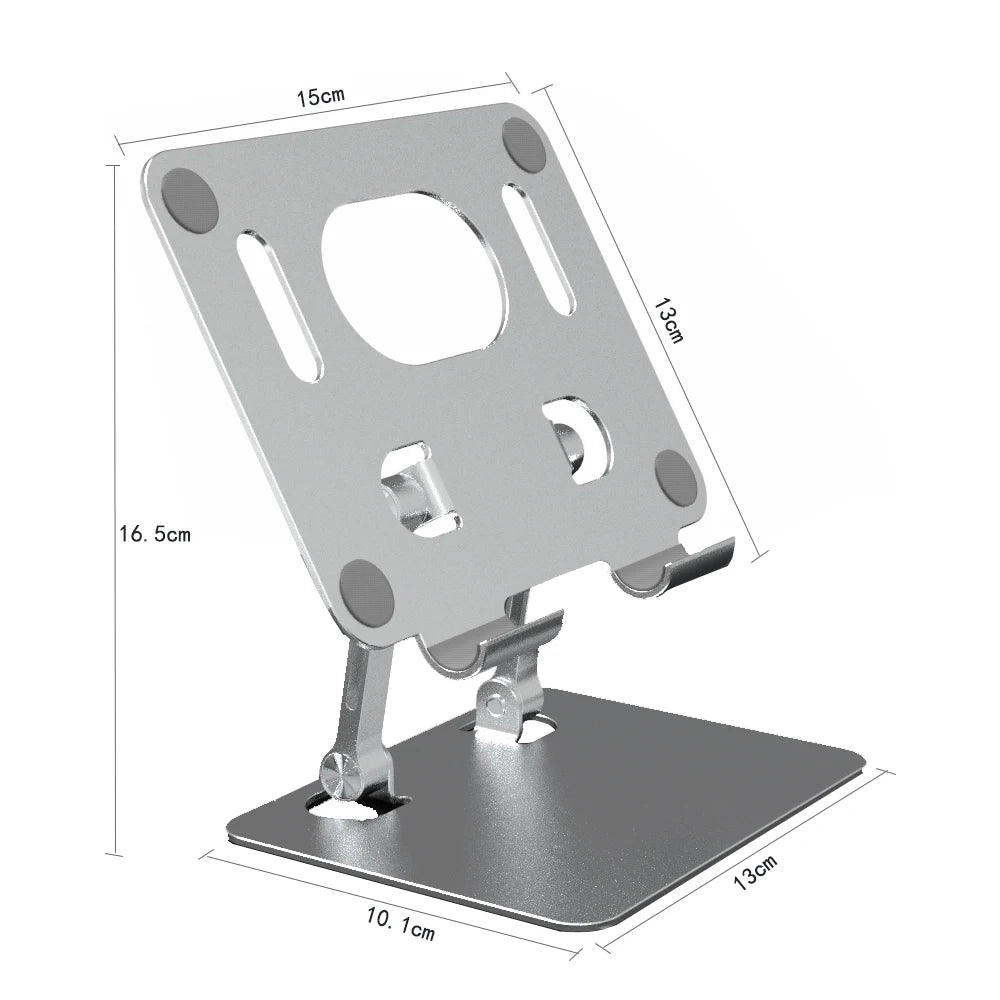 360 Foldable Mobile Phone Holder 360 Degree Rotating Hollowed Tablet Riser Anti Slip Tablet Holder Height Adjustable