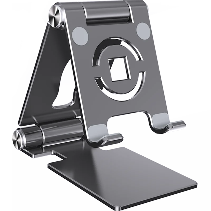 360 Foldable Mobile Phone Holder 360 Degree Rotating Hollowed Tablet Riser Anti Slip Tablet Holder Height Adjustable