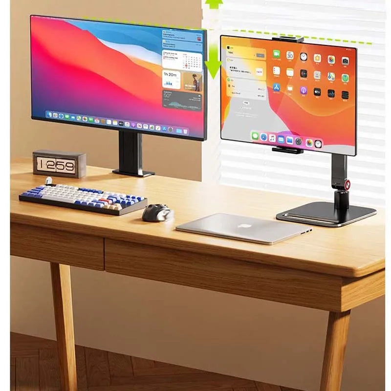Portable Foldable Phone Tablet Bracket Desktop Support Dock Carbon Steel Holder Up to17.3inch Monitor Displayer Stand Clip Mount 
