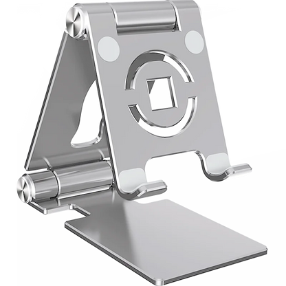 360 Foldable Mobile Phone Holder 360 Degree Rotating Hollowed Tablet Riser Anti Slip Tablet Holder Height Adjustable 