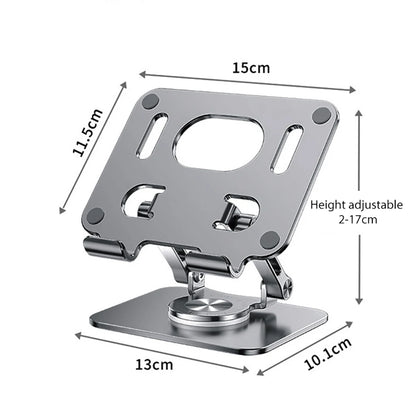 360 Foldable Mobile Phone Holder 360 Degree Rotating Hollowed Tablet Riser Anti Slip Tablet Holder Height Adjustable 