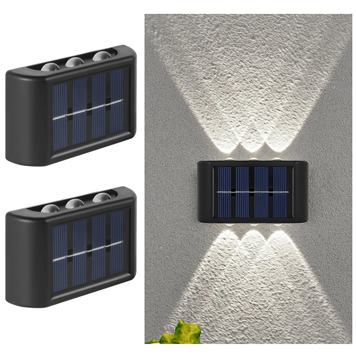 Solar LED Light, Outdoor Waterproof Wall Lamp, Dusk to Dawn Fence Lighting for Summer Garden Yard Porch Walkway Camping Home Dec 