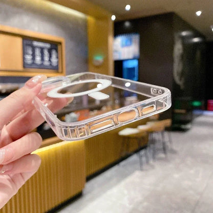 Transparent PC Phone Case For iPhone 16 15 14 13 14 11 Pro Max Plus Magsafe Magnetic Wireless Charge Cover Shockproof Bumper 