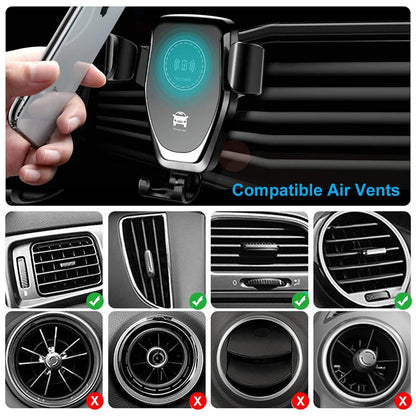 30W Wireless Fast Charger Car Mount Air Vent Mobile Phone Holder Charging Stand For IPhone 14 13 12 11 Pro Max Xiaomi Samsung